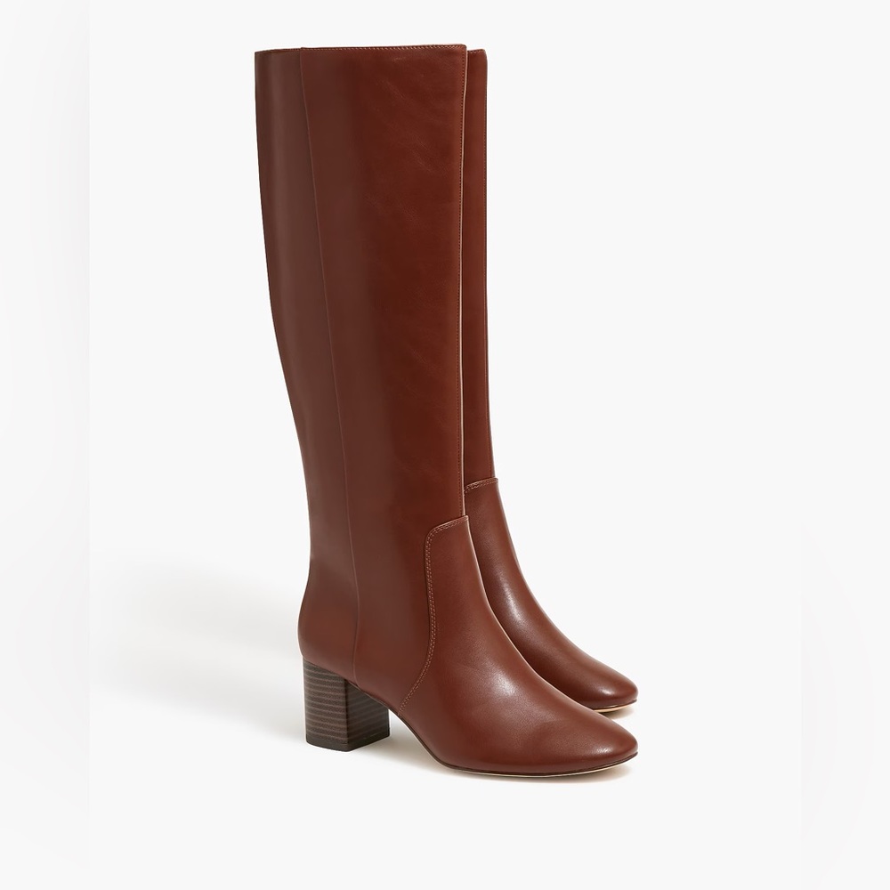 J. Crew Knee-High Heeled Boots Roasted Cocoa - New with Box